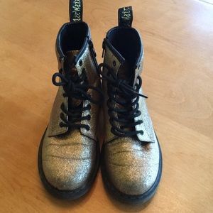 Girls Dr. Marten size 3 Gold Glitter